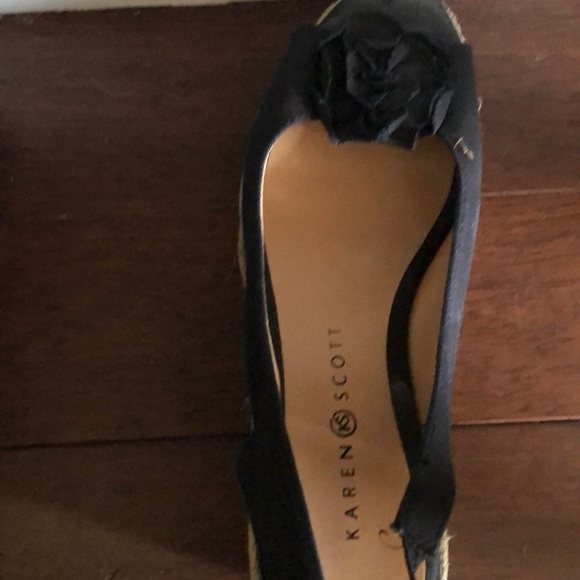Black Karen Scott wedges size 7 1/2 - Picture 1 of 2
